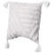 Deerlux 16" Cotton Throw Pillow Cover with White Tufted Line Pattern and Tassel Corners with Filler QI004305.LN.K - alternate 1